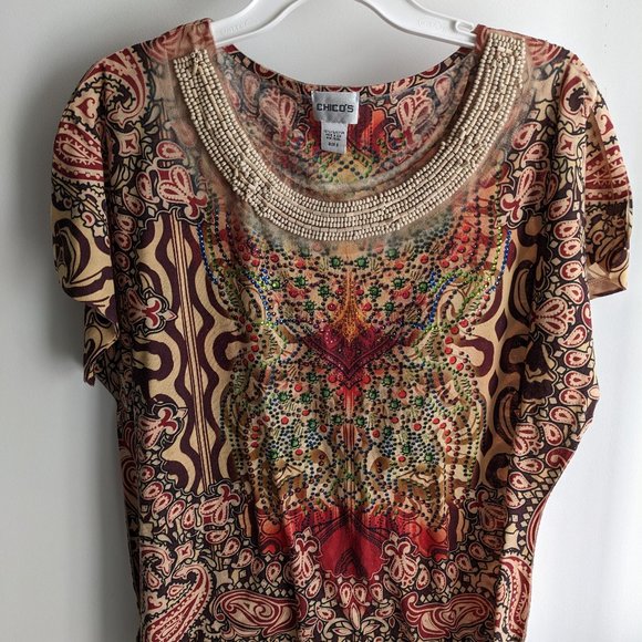 Chico's beaded top - size 3 - Picture 1 of 3